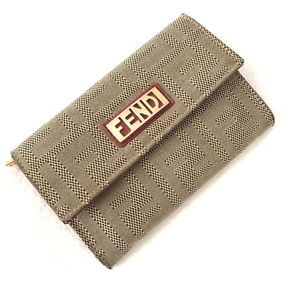 Authentic Fendi Logo canvas and leather wallet - Picture 2 of 9